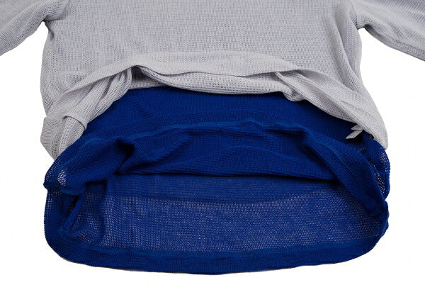 Y's Bicolor Mesh Knit Top Gray Size 2