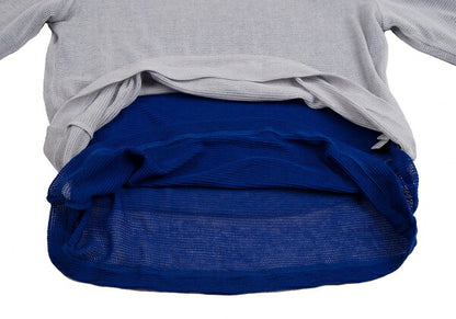 Y's Bicolor Mesh Knit Top Gray Size 2