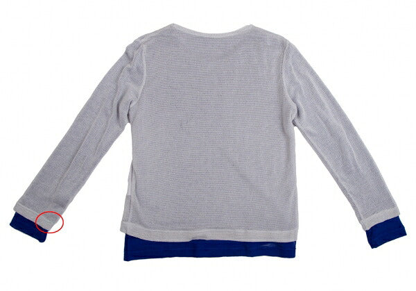 Y's Bicolor Mesh Knit Top Gray Size 2