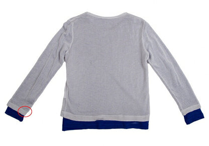 Y's Bicolor Mesh Knit Top Gray Size 2