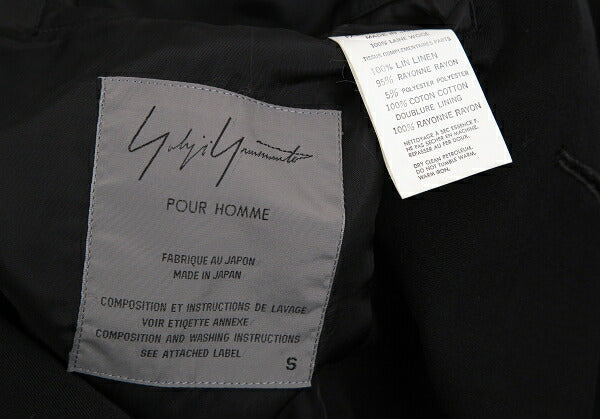 Yohji Yamamoto POUR HOMME Japanese Jacket Black Size S