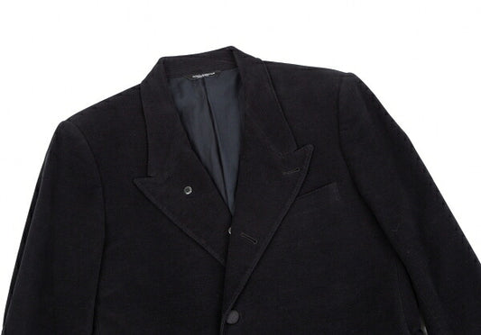 DOLCE&GABBANA Cotton Peach Skin Peak Jacket Black Size 50