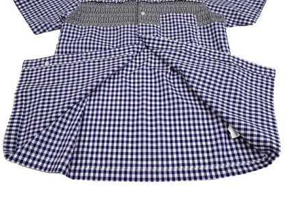 COMME des GARCONS SHIRT Knit Panel Gingham White Blue Size S