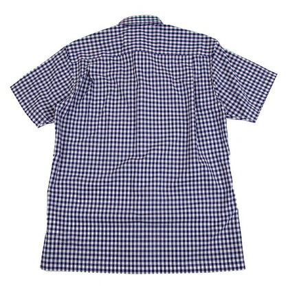 COMME des GARCONS SHIRT Knit Panel Gingham White Blue Size S