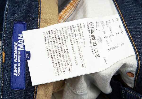 JUNYA WATANABE MAN 18AW Hickory Paneled Denim Indigo Size XS