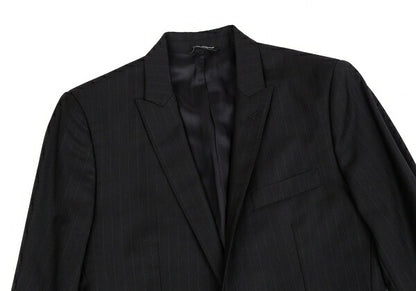 DOLCE&GABBANA MARTINI Wool Pinstripe Jacket Black Size 44