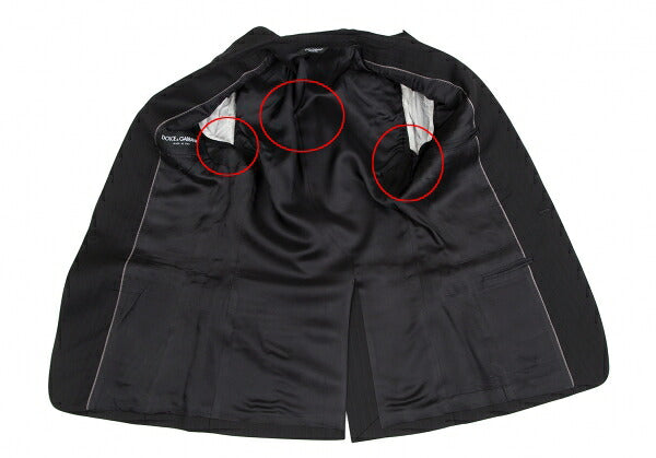 DOLCE&GABBANA MARTINI Wool Pinstripe Jacket Black Size 44