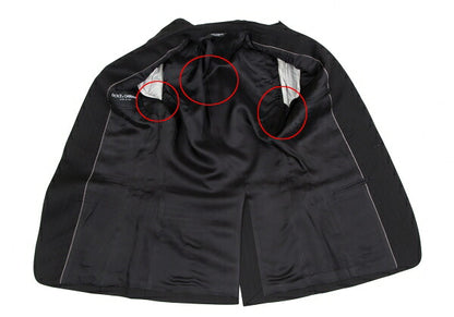 DOLCE&GABBANA MARTINI Wool Pinstripe Jacket Black Size 44