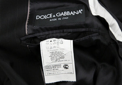 DOLCE&GABBANA MARTINI Wool Pinstripe Jacket Black Size 44