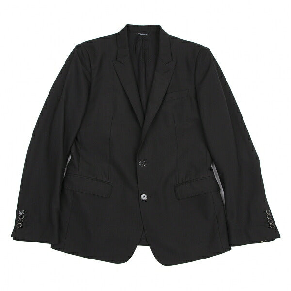 DOLCE&GABBANA MARTINI Wool Silk Peaked Jacket Black Size 48