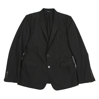 DOLCE&GABBANA MARTINI Wool Silk Peaked Jacket Black Size 48
