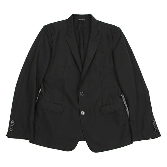 DOLCE&GABBANA MARTINI Wool Silk Peaked Jacket Black Size 48