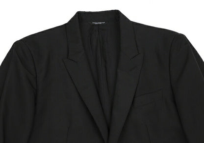 DOLCE&GABBANA MARTINI Wool Silk Peaked Jacket Black Size 48