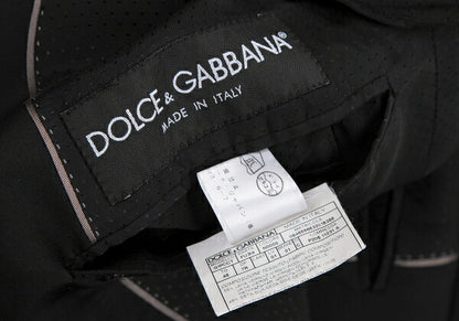DOLCE&GABBANA MARTINI Wool Silk Peaked Jacket Black Size 48