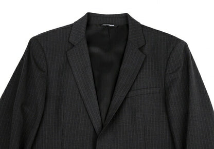 DOLCE&GABBANA Pinstripe Narrow Lapel Jacket Charcoal Size 44