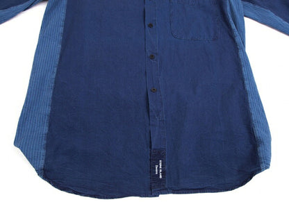 STONE ISLAND Dyed Cotton Side Stripe Shirt Indigo Size M