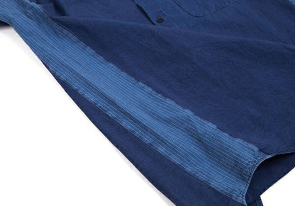 STONE ISLAND Dyed Cotton Side Stripe Shirt Indigo Size M