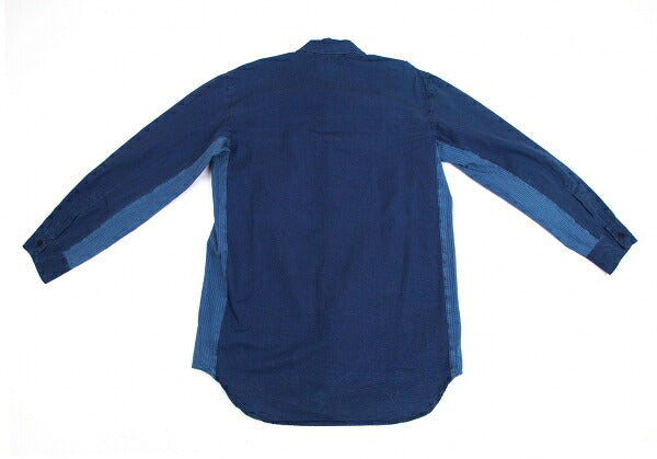 STONE ISLAND Dyed Cotton Side Stripe Shirt Indigo Size M