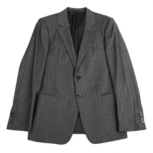ARMANI COLLEZIONI Gray Stripe 2B Wool Jacket Size 50