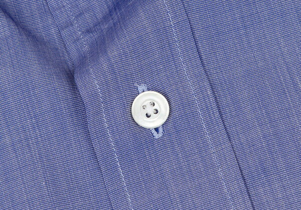 HERMES Cotton Double Cuff Shirt Blue Size 40