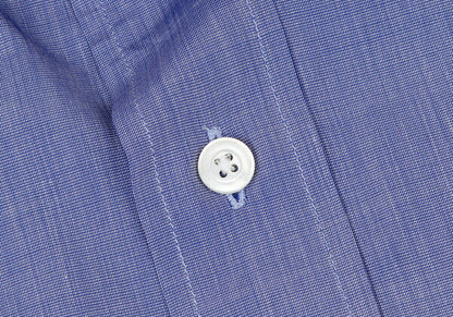 HERMES Cotton Double Cuff Shirt Blue Size 40
