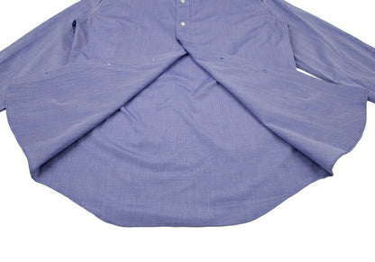 HERMES Cotton Double Cuff Shirt Blue Size 40