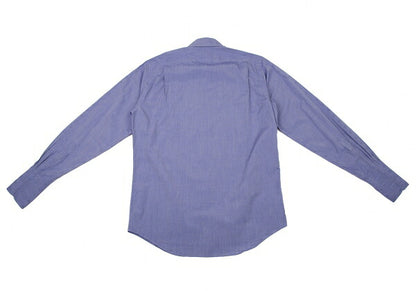 HERMES Cotton Double Cuff Shirt Blue Size 40