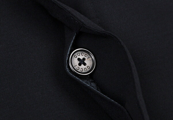 GUCCI Stretch Wool GG Monogram Lining Jacket Navy Size 46