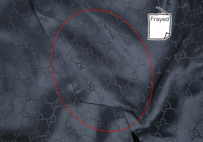 GUCCI Stretch Wool GG Monogram Lining Jacket Navy Size 46