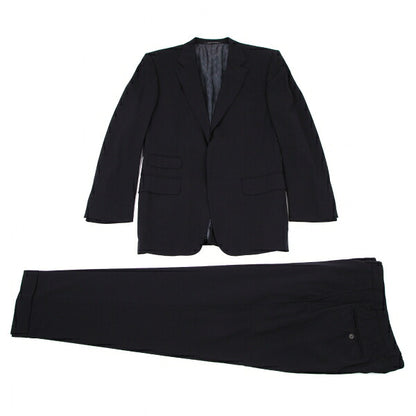 GUCCI GG Monogram Lined Stretch Wool Suit Navy Size 46