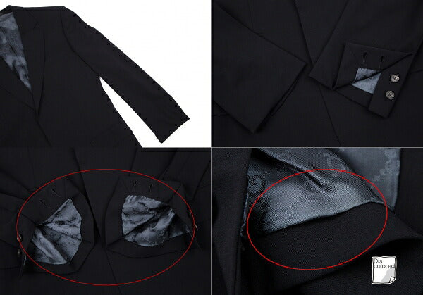 GUCCI GG Monogram Lined Stretch Wool Suit Navy Size 46