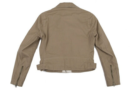 Schott Y's Leather Trim Cotton Rider Jacket Beige Size M