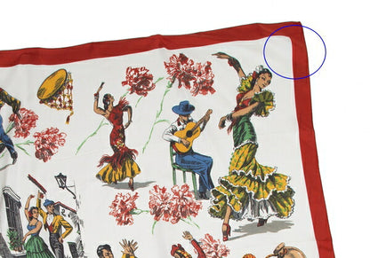 DOLCE&GABBANA Flamenco Print White Red Scarf