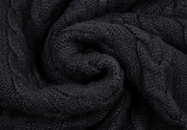 PINK HOUSE Alpaca Blend Pom Pom Cable Cardigan Black Size M