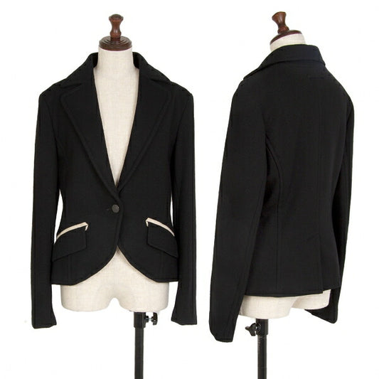 Jean Paul GAULTIER Wool 1-Button Piping Jacket Black Size 40