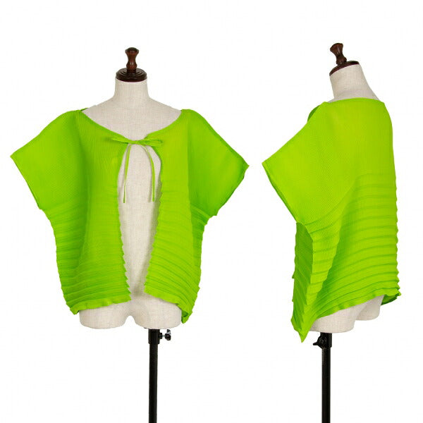 ISSEY MIYAKE me Zigzag Pleat Cardigan Green Size F