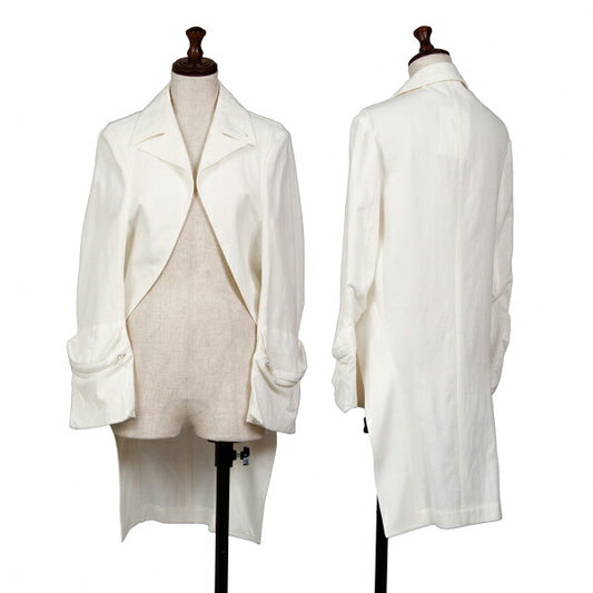 Y's 22SS Cotton Linen Pocket Sleeve Jacket White Size 2