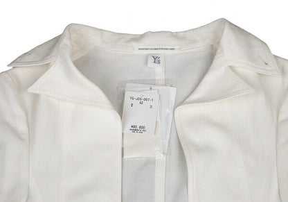 Y's 22SS Cotton Linen Pocket Sleeve Jacket White Size 2
