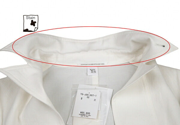 Y's 22SS Cotton Linen Pocket Sleeve Jacket White Size 2