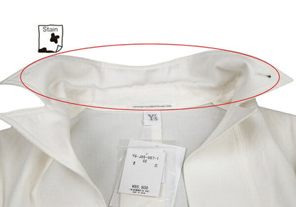Y's 22SS Cotton Linen Pocket Sleeve Jacket White Size 2