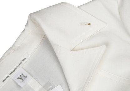 Y's 22SS Cotton Linen Pocket Sleeve Jacket White Size 2
