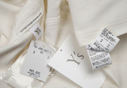 Y's 22SS Cotton Linen Pocket Sleeve Jacket White Size 2