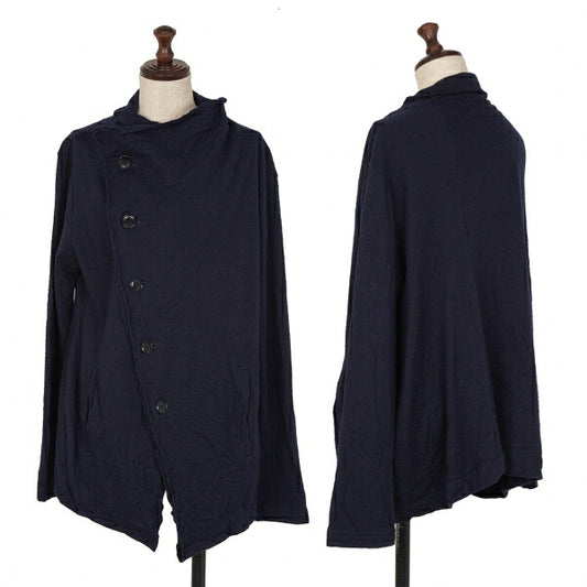 Y's Two-Layered Wool Knit Jacket Blue Size 2