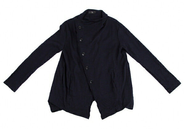 Y's Two-Layered Wool Knit Jacket Blue Size 2