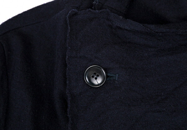 Y's Two-Layered Wool Knit Jacket Blue Size 2