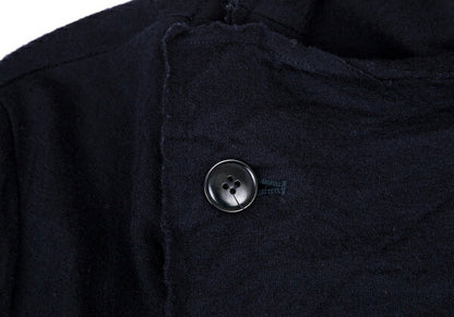 Y's Two-Layered Wool Knit Jacket Blue Size 2