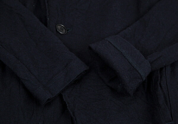 Y's Two-Layered Wool Knit Jacket Blue Size 2