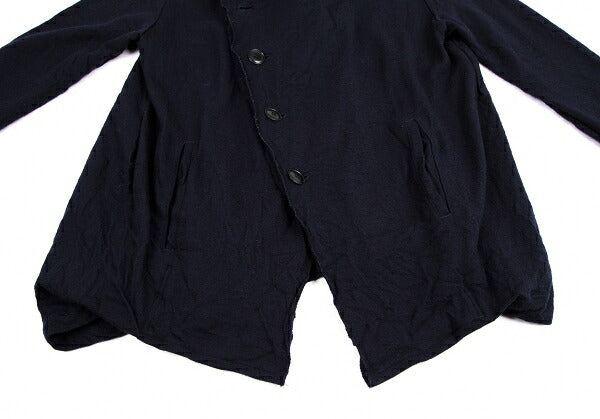 Y's Two-Layered Wool Knit Jacket Blue Size 2