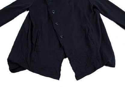 Y's Two-Layered Wool Knit Jacket Blue Size 2