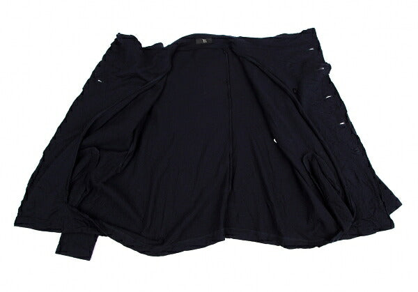 Y's Two-Layered Wool Knit Jacket Blue Size 2